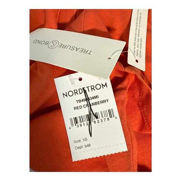Treasure & Bond Women's XS Red Cranberry Crew Neck Tee Casual Short Sleeve NWT - Picture 5 of 9